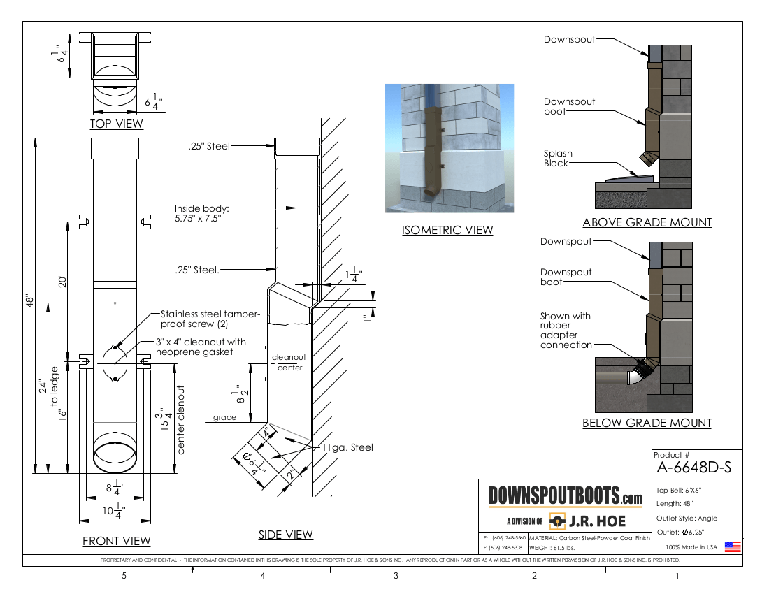 Fabricated Downspout Boots